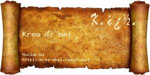 Kres Ábel névjegykártya