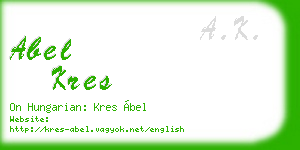 abel kres business card